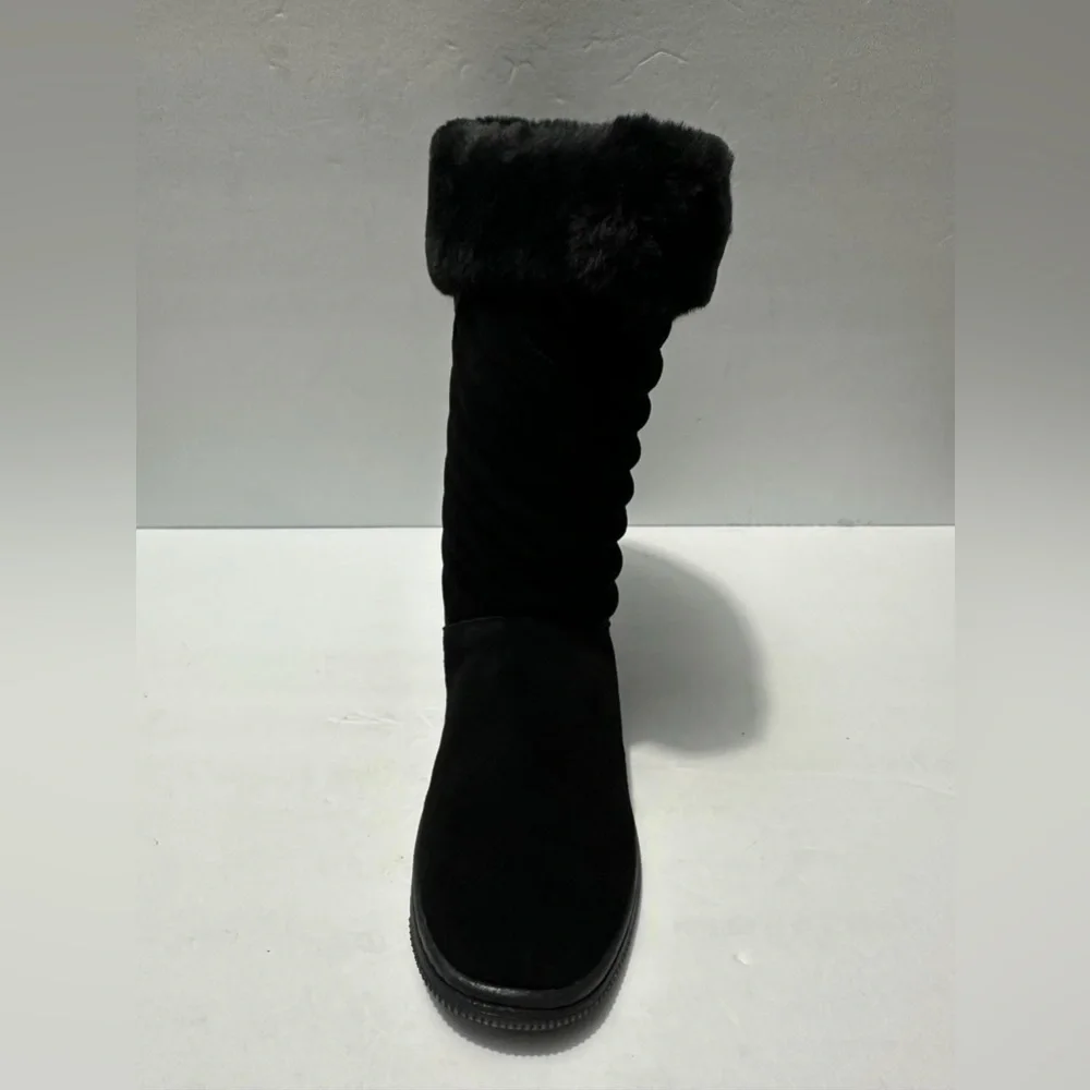 Style And Co Genuine Suede Uppers Novaa Black winter snow boots Size 9